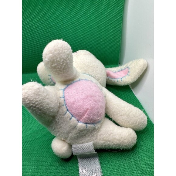 Vintage White Wool Easter Bunny Rabbit 4” To 5” Plush Stuffed Animal No Brand - Picture 6 of 15